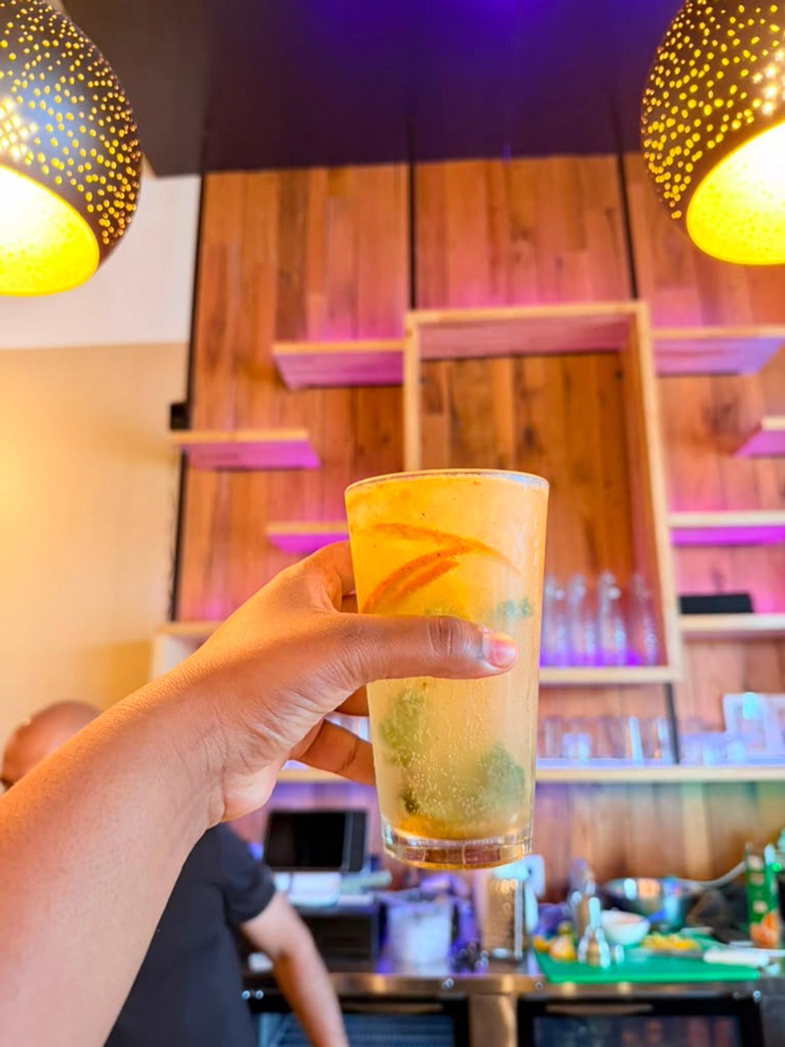 Fresh mango cooler at the Laddus bar